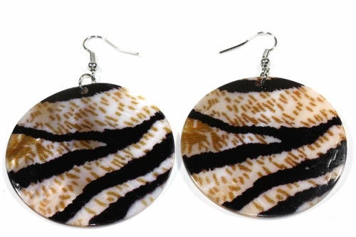 Animal Instinct Mother of Pearl Disc Earrings