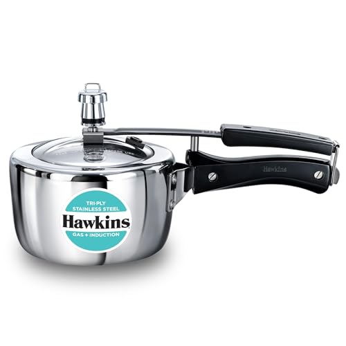 Hawkins 3.5 Litre Triply Stainless Steel Pressure Cooker, Inner Lid Cooker, Silver (HSST35)