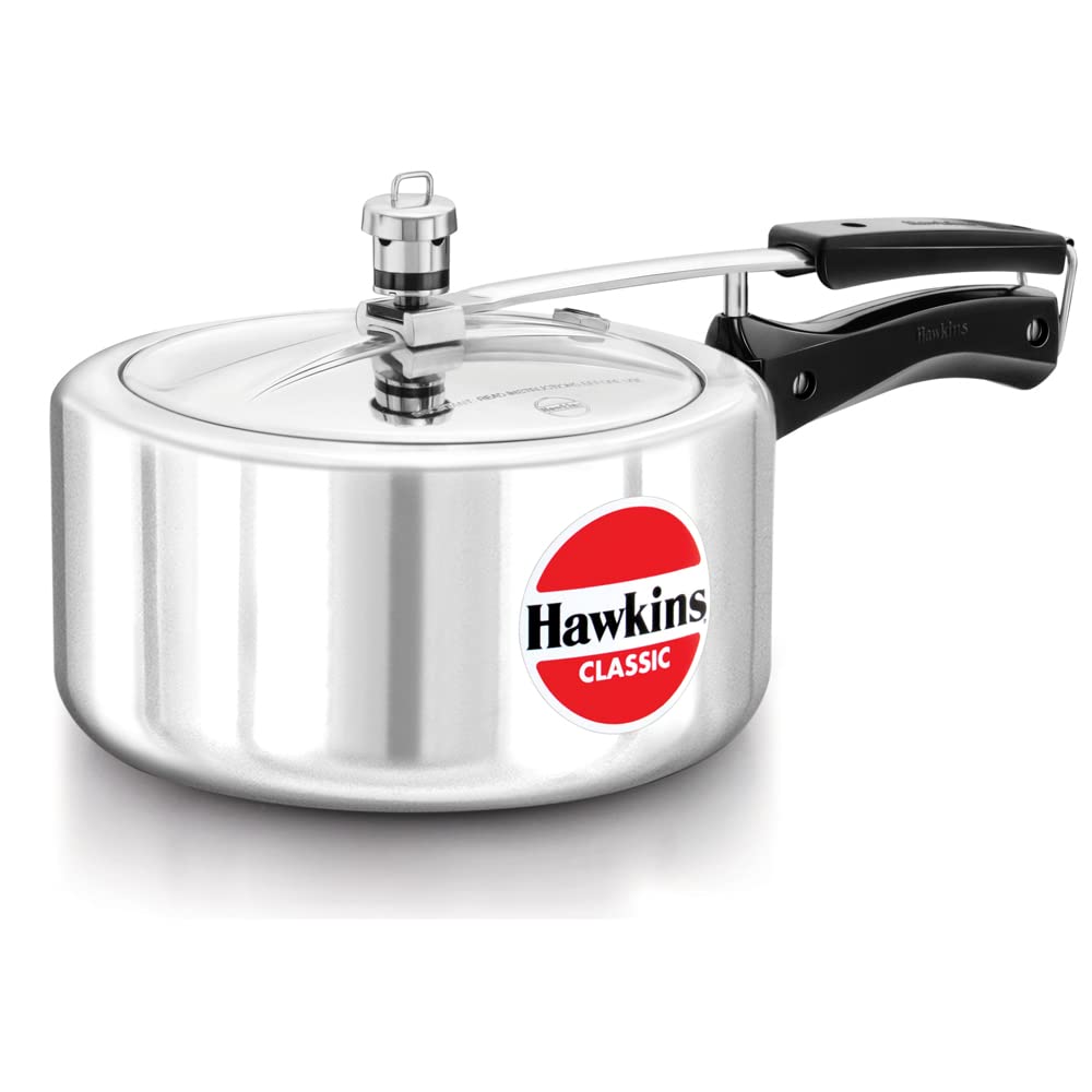 Hawkins (CL35) Classic Aluminium Pressure Cooker, 3.5 Litres, Silver