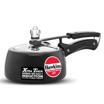 Hawkins Black XT Pressure Cooker, 1.5 Litres, Aluminium Anodised, Black