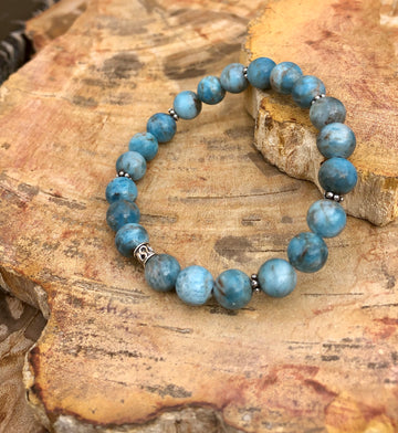 Blue Apatite Stretch Bracelet! Natural Gemstone Bracelet